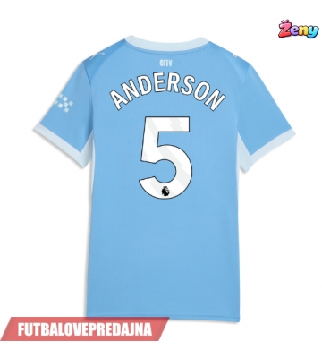 Lacne Ženy Futbalové dres Manchester City Elliot Anderson #5 2026-27 Krátky Rukáv - Domáci
